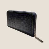 [Indigo dyed crocodile] <br>Round zip long <Standard><br>[Made to order]