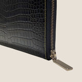 [Indigo dyed crocodile] <br>Round zip long <Standard><br>[Made to order]