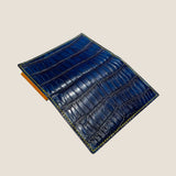 [Indigo dyed crocodile] <br>Thread gusset card case