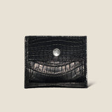 [Color Crocodile] <br>mini snap wallet <br>color: black<br>[Made to order]