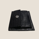 [Color Crocodile] <br>mini snap wallet <br>color: black<br>[Made to order]