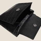 [Color Crocodile] <br>mini snap wallet <br>color: black<br>[Made to order]