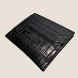 [カラークロコダイル] <br>ミニスナップウォレット <br>color：ブラック<br>【ご予約受付中：お届け目安３ヶ月程】