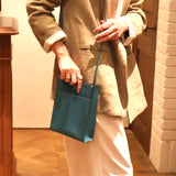 [French calf]<br>Box sacoche L<br>color: Jean blue