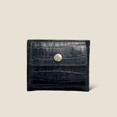 [Croco pattern leather] <br>Mini -snap wallet<br>color: Navy