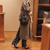 [Shrink leather]<br>postman mini shoulder<br>color: black