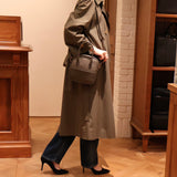 [Shrink leather]<br>postman mini shoulder<br>color: ethane gray