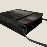 [Croc pattern]<br>Box sacoche L<br>color: black