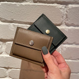 [French calf] <br>mini snap wallet<br>color: taupe