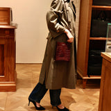 [Croc pattern]<br>Box sacoche L<br>color: dark brown