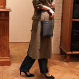 [French calf]<br>Box sacoche L<br>color: navy