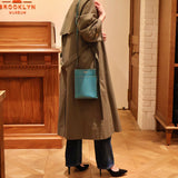 [French calf]<br>Box sacoche L<br>color: Jean blue