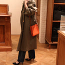 [フレンチカーフ]<br>ボックスサコッシュL<br>color：オレンジ