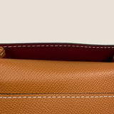 [French calf] <br>Thread gusset card case<br>color: camel