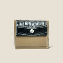 [Croco pattern x French calf] <br>Mini -snap wallet<br>color: Black x Tope