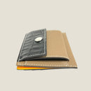 [Croco pattern x French calf] <br>Mini -snap wallet<br>color: Black x Tope