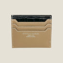 [Croco pattern x French calf] <br>Mini -snap wallet<br>color: Black x Tope