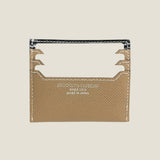 [Croc pattern x French calf] <br>mini snap wallet<br>color: black x taupe