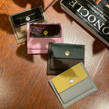 [Croc pattern x French calf] <br>mini snap wallet<br>color: dark brown x mauve pink