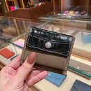 [Croco pattern x French calf] <br>Mini -snap wallet<br>color: Black x Tope