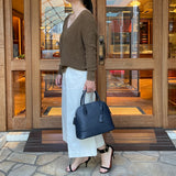 [Shrink leather] <br>round shoulders<br>color: navy
