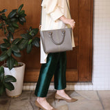 [Shrink leather]<br>Athena shoulder bag<br>color: ethane gray