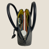 [Shrink leather] <br>round shoulders<br>color: navy