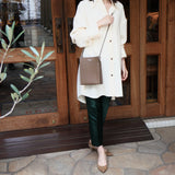 [French calf]<br>Box sacoche L<br>color: taupe