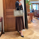 [フレンチカーフ] <br>マチトートバッグ<br>color：トープ