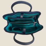 [French calf] <br>gusset tote bag<br>color: ink blue<br>[Made to order]