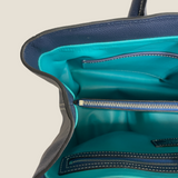 [French calf] <br>gusset tote bag<br>color: ink blue<br>[Made to order]