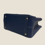 [French calf] <br>gusset tote bag<br>color: ink blue<br>[Made to order]
