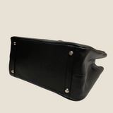 [French calf] <br>gusset tote bag<br>color: black