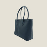 [フレンチカーフ] <br>ロワイヤルMトートバッグ<br>color：ネイビー×オフホワイトステッチ<br>【ご予約受付中：お届け目安３ヶ月程】