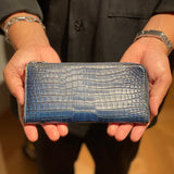 [Indigo dyed crocodile] <br>L zip long wallet<br>[Made to order]