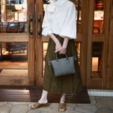 [Shrink leather]<br>Athena shoulder bag<br>color: ethane gray