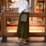 [French calf]<br>Box sacoche L<br>color: taupe