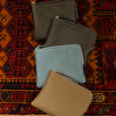 [French calf] <br>Pouch S<br>color: Aqua Blue