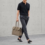 [Taurillon Lagoon x Crocodile]<br>Voyage L bag<br>color: taupe x taupe