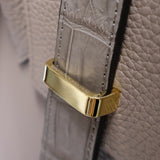 [Taurillon Lagoon x Crocodile]<br>Voyage L bag<br>color: taupe x taupe