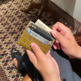 [French calf x crocodile pattern] <br>mini snap wallet<br>color: taupe x khaki