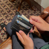 [French calf x crocodile pattern] <br>mini snap wallet<br>color: Jean blue x black