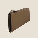 [フレンチカーフ] <br>Lジップロングウォレット<br>color：トープ