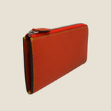 [French calf] <br>L zip long wallet<br>color: orange