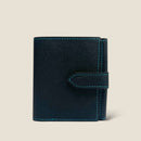 [French calf] <br>Hook -up wallet<br>Color: Navy x Turquoise Stitch<br>[Scheduled to be in stock in early December]