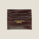 [Croco pattern leather] <br>Mini -snap wallet<br>color: Dark brown