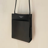 [フレンチカーフ]<br>ボックスサコッシュL<br>color：ブラック