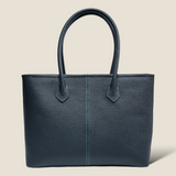 [フレンチカーフ] <br>ロワイヤルMトートバッグ<br>color：ネイビー×ターコイズステッチ×内装ターコイズ<br>【８月下旬入荷予定】