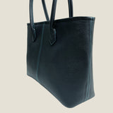 [フレンチカーフ] <br>ロワイヤルMトートバッグ<br>color：ネイビー×ターコイズステッチ×内装ターコイズ<br>【８月下旬入荷予定】