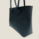 [フレンチカーフ] <br>ロワイヤルMトートバッグ<br>color：ネイビー×ターコイズステッチ×内装ターコイズ<br>【７月下旬入荷予定】